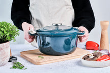 Cosy & Trendy Casserole Fontestic Cast Iron Green Heron Ø 28 cm / 6.8 Liter - Enamelled