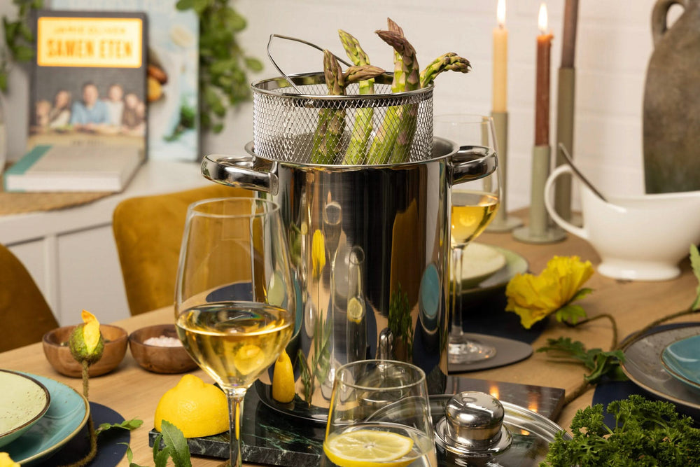 Cookinglife Asparagus Pan / Pasta Pan - Stainless Steel - ø 16 cm / 4.0 liters