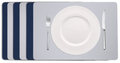Cookinglife Manteles Individuales - Reversibles - Cuero Vegano - Gris / Azul 46 x 33 cm - 6 Piezas