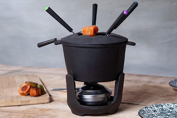 Set de fondue de hierro fundido - 6 personas - gris - 1.2 litros Cosy & Trendy