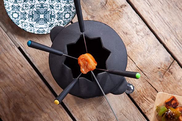 Set de fondue de hierro fundido - 6 personas - gris - 1.2 litros Cosy & Trendy