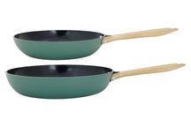 Cookinglife Frying pan set Style Green Ø 24 and 28 cm – suitable for all heat sources – ceramic non-stick coating 