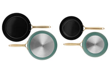 Cookinglife Frying pan set Style Green Ø 24 and 28 cm – suitable for all heat sources – ceramic non-stick coating 