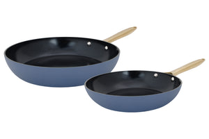 Cookinglife Set de sartenes Style Azul 2 piezas ø 24 y 28 cm - apto para todas las fuentes de calor - revestimiento antiadherente cerámico