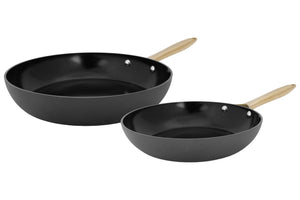 Cookinglife Set de sartenes Style Negro 2 piezas ø 24 y 28 cm - apto para todas las fuentes de calor - revestimiento antiadherente cerámico