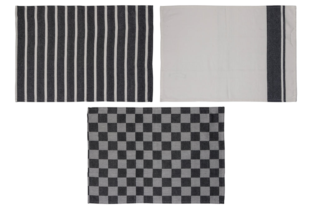 Cosy & Trendy Tea Towels Stoff Black Chambray 50x70 cm - 3-piece