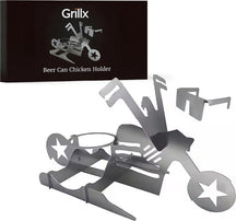 GrillX BBQ Soporte para lata de cerveza - Pollo en lata de cerveza - Bicicleta
