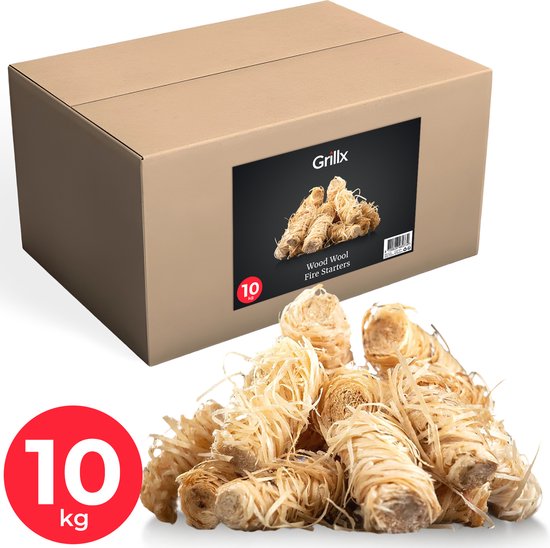 GrillX BBQ Virutas para encender / Rizos para encender / Leña para encender ± 840 unidades - 10 KG