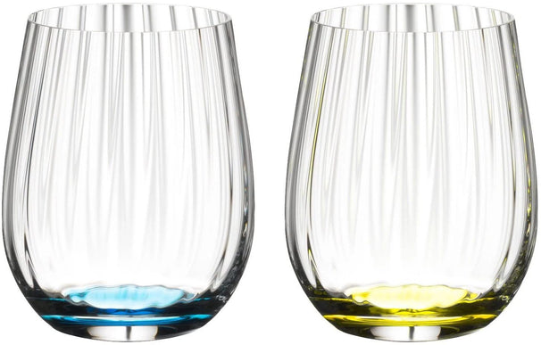 Vaso tumbler óptico Happy O Riedel - con estrías - 337 ml - 4 piezas