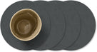 LIND DNA Coasters Nupo - Leather - Anthracite - ø 10 cm - 4 pieces
