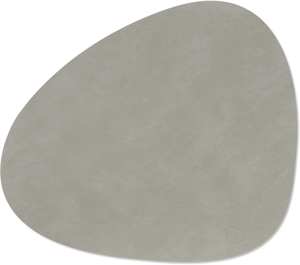 LIND DNA Placemats Nupo - Leather - Light Grey - Curved - 44 x 37 cm - 2 pieces
