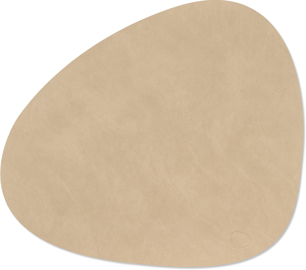 LIND DNA Placemats Nupo - Leather - Sand - Curved - 44 x 37 cm - 2 Pieces