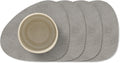 LIND DNA Coasters Hippo - Leather - Anthracite Grey - 13 x 11 cm - 4 pieces