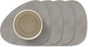 LIND DNA Coasters Hippo - Leather - Anthracite Grey - 13 x 11 cm - 4 pieces