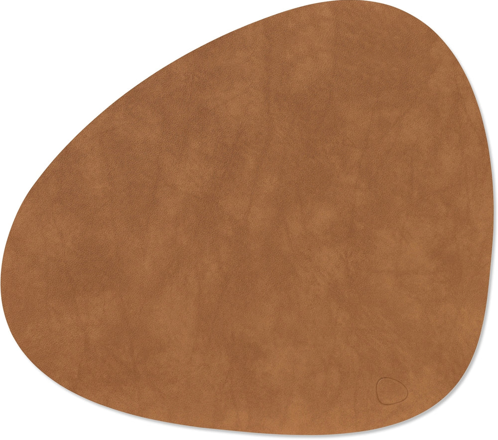 LIND DNA Placemats Nupo - Leather - Nature - Curved - 44 x 37 cm - 2 Pieces