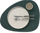 LIND DNA Placemats Nupo - Leather - Dark Green - Curved - 44 x 37 cm - 2 pieces