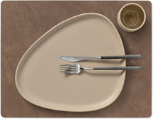 LIND DNA Placemats Nupo - Leather - Brown / Sand - double-sided - 45 x 35 cm - 2 pieces