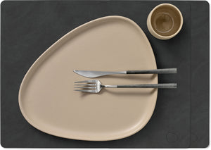 LIND DNA Manteles Individuales Nupo - Cuero - Negro - 45 x 35 cm - 2 Piezas