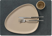 LIND DNA Placemats Hippo - Leather - Black Anthracite - 45 x 35 cm - 2 pieces