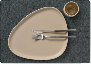 LIND DNA Manteles Individuales Hippo - Cuero - Antracita Negro - 45 x 35 cm - 2 Piezas