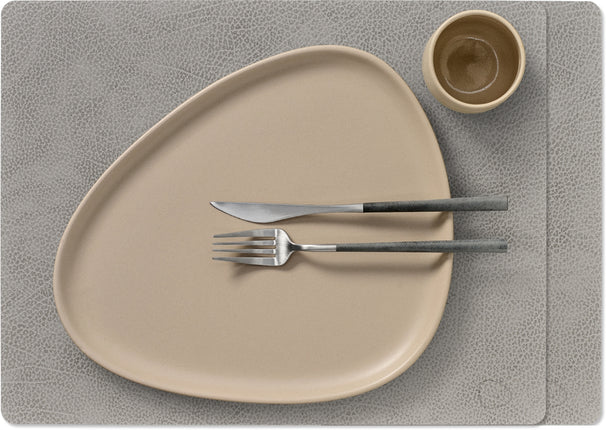 LIND DNA Manteles Individuales Hippo - Cuero - Gris Antracita - 45 x 35 cm - 2 Piezas