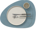 LIND DNA Placemats Nupo - Leather - Light Blue - Curved - 44 x 37 cm - 2 pieces
