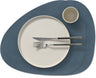 LIND DNA Placemats Nupo - Leather - Dark Blue - Curved - 44 x 37 cm - 2 pieces