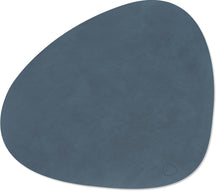 LIND DNA Placemats Nupo - Leather - Dark Blue - Curved - 44 x 37 cm - 2 pieces