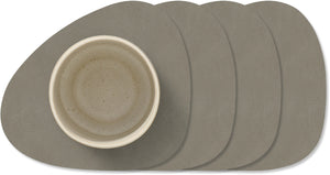 LIND DNA Posavasos Nupo - Cuero - Gris Flint - 13 x 11 cm - 4 piezas