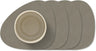 LIND DNA Coasters Nupo - Leather - Flint Grey - 13 x 11 cm - 4 pieces