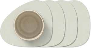 LIND DNA Posavasos Nupo - Cuero - Lino - 13 x 11 cm - 4 piezas