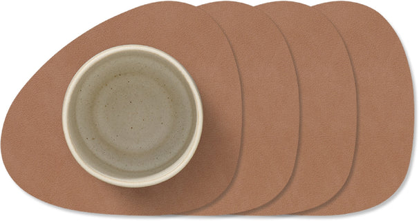 LIND DNA Posavasos Nupo - Cuero - Rosa Viejo - 13 x 11 cm - 4 piezas