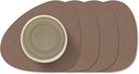 LIND DNA Coasters Nupo - Leather - Truffle - 13 x 11 cm - 4 Pieces