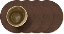 LIND DNA Coasters Nupo - Leather - Dark Brown - ø 10 cm - 4 pieces