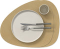 LIND DNA Placemats Nupo - Leather - Khaki - Curved - 44 x 37 cm - 2 Pieces