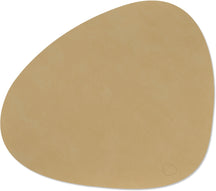LIND DNA Placemats Nupo - Leather - Khaki - Curved - 44 x 37 cm - 2 Pieces