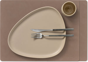 LIND DNA Manteles individuales Nupo - Cuero - Trufa - 45 x 35 cm - 2 piezas