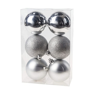 Bolas de Navidad Cosy @Home Plata ø 8 cm - 6 unidades