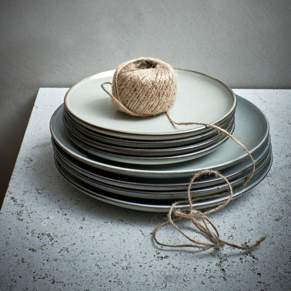 ONA Dinnerware Set Freckles Green 12-piece / 4 people - 4 dinner plates, 4 side plates, and 4 bowls