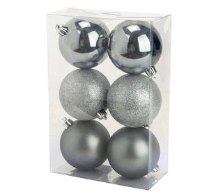 Bolas de Navidad Cosy @Home Plata oscuro ø 8 cm - 6 unidades