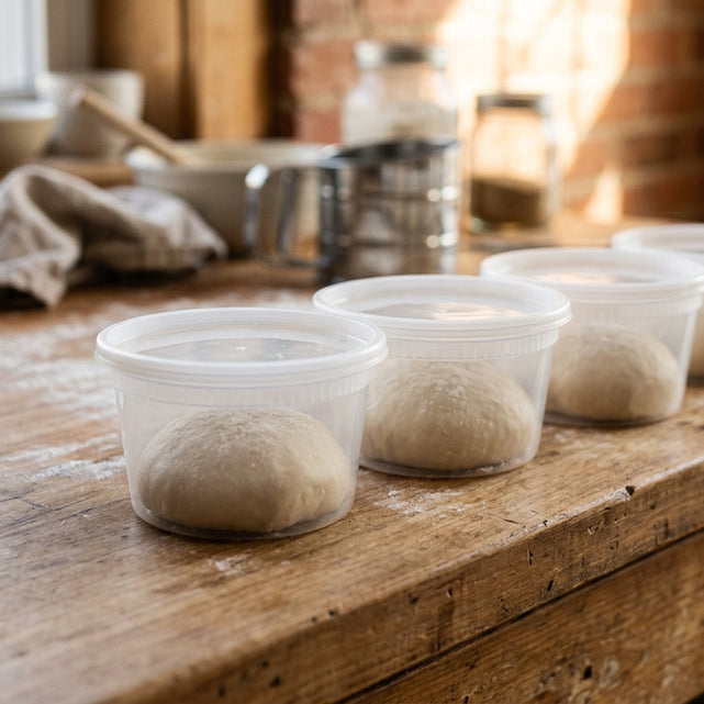 One dough ball per container