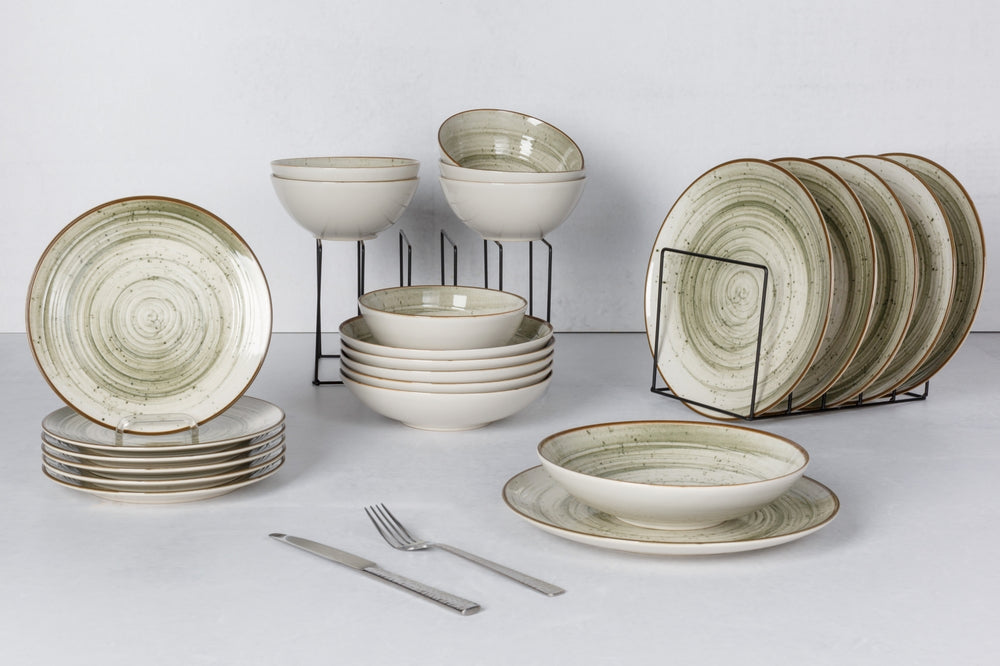 Cosy & Trendy Deep Plates Sintra Ivy Green ø 21 cm - 4 Pieces