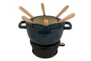 Set de fondue Cosy & Trendy Fontestic Hierro fundido Garza verde - Ø 18 cm