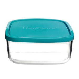 Bormioli Rocco Recipiente para conservar Frigoverre - Vidrio - Azul 22 x 22 x 8 cm / 3.3 litros