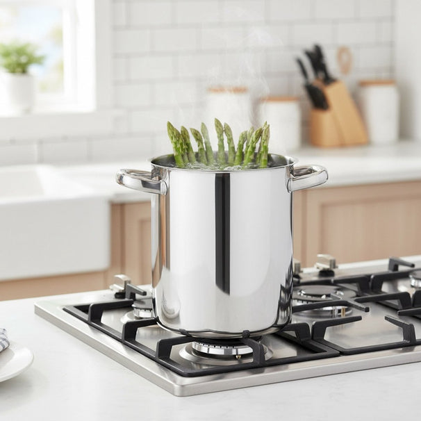 Cookinglife cacerola para espárragos / cacerola de pasta RVS - ø 14 cm / 3.2 Liter