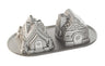 Nordic Ware Cake Pan Gingerbread House Duet Silver - Cast Aluminum - 32 x 17 cm