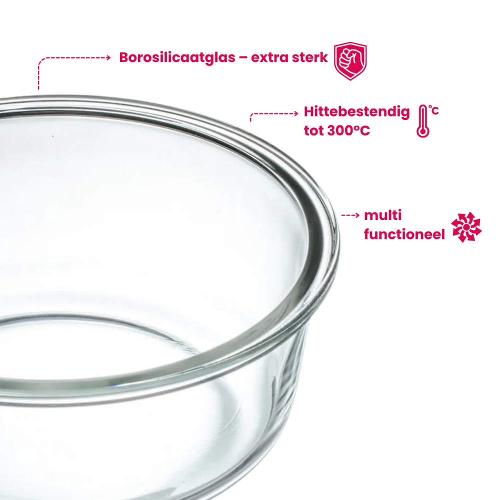 Sareva Glass Baking Dishes / Food Storage Container Cook & Fresh - Round - 3-piece