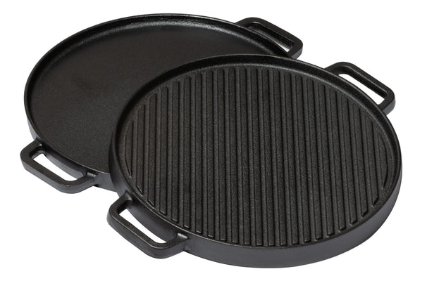 Blackwell grill plate cast iron BBQ / baking plate Ø 30 cm – without non-stick coating – double-sided