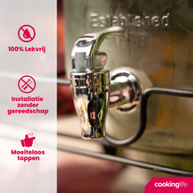 Cookinglife Double Drink Dispenser - with holder - 2 x 4 liters
