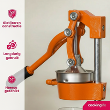 Cookinglife Citrus Juicer - Cast Iron - Lever Model - Orange